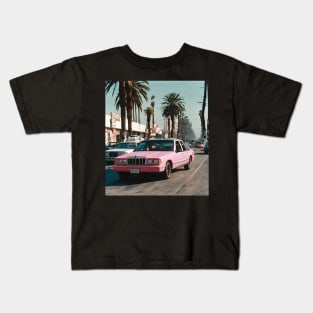 los angeles california retro car america Kids T-Shirt